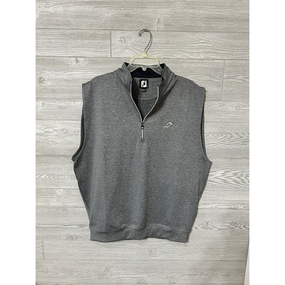 FootJoy Vest Adult Large Gray‎ 1/4 Zip FJ Golf Dolphin Logo Stretch Mens L
